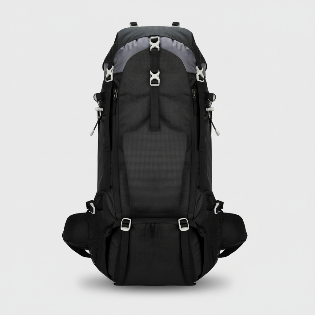 70 liter backpack met verstelbare schouderbanden en ademend rugsysteem