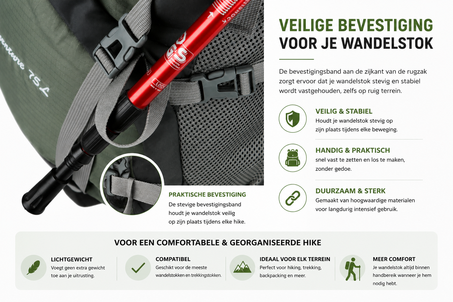 Backpack 75L Outdoor - Lichtgewicht - Waterdicht