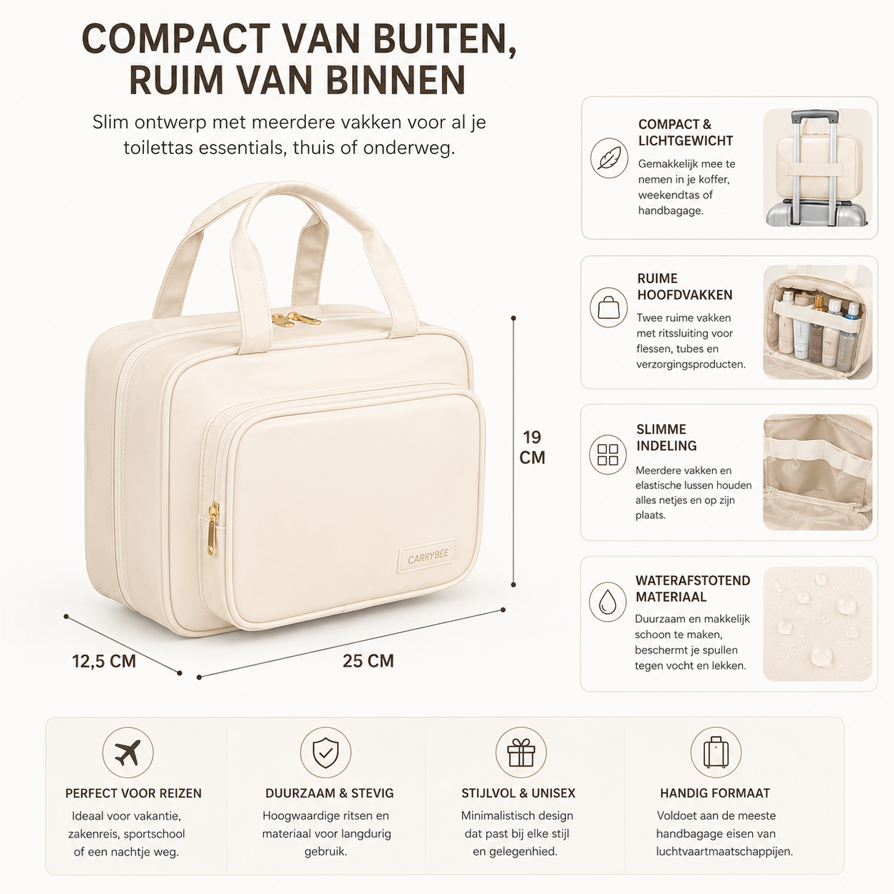 Aventury Hangende Make-up Tas - Toilettas & Cosmetica