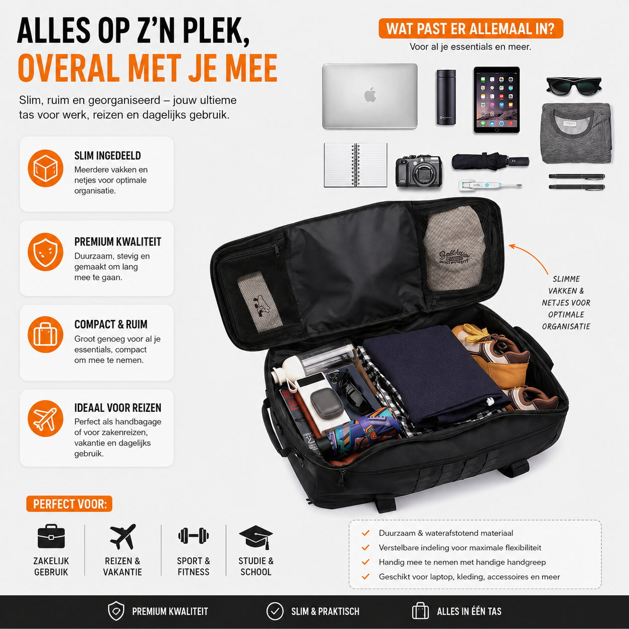 Aventury 2-in-1 Trolley Rugzak 70L - Reistas met Wielen & Grote Capaciteit
