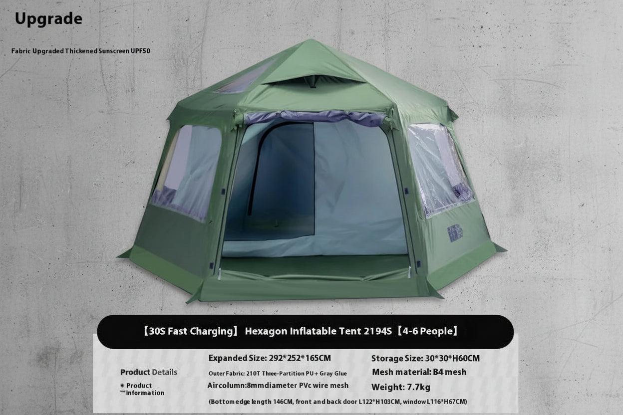 Opblaasbare Camping Tent 4-6 Personen - Waterdicht