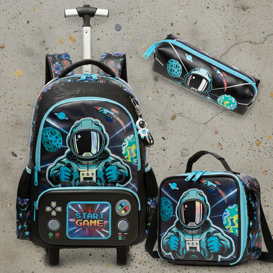 Kinder Trolley Rugzak Set met Wielen – Game Design