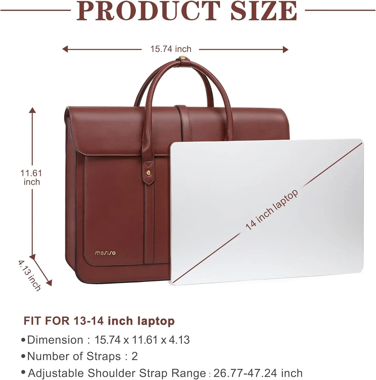 Dames Aktetas Laptop 15.6 Inch - Elegante Werktas - Schoudertas & Handtas - Geschikt voor Werk - Studie & Zakelijk Gebruik