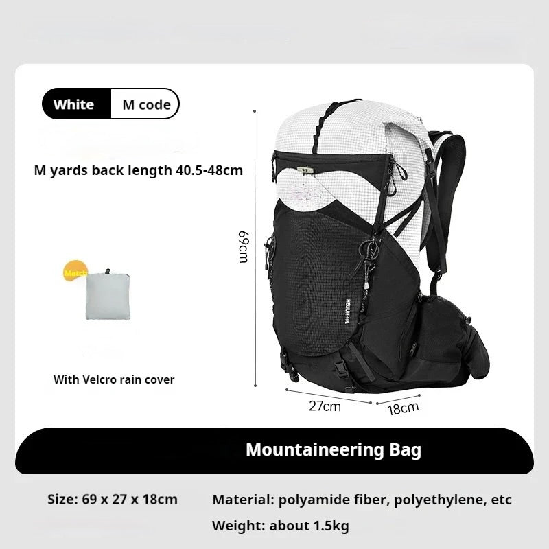 50L Hiking Rugzak – Verstelbaar Rugsysteem - Verkrijgbaar in M & L - Lichtgewicht Trekking Rugzak voor Outdoor & Reizen
