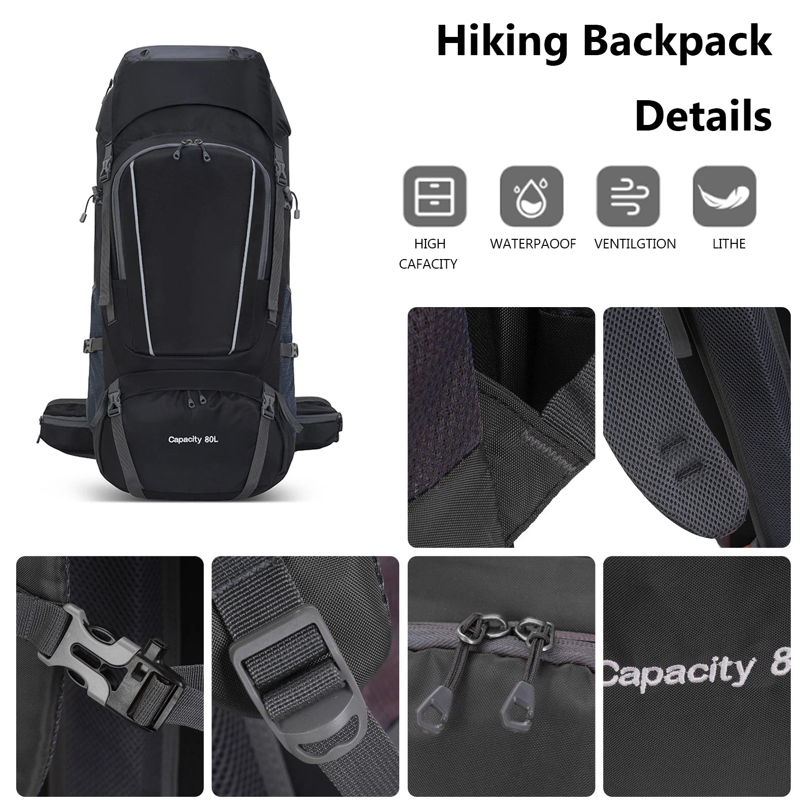 Backpack 80L - Grote wandelrugzak voor lange outdoor reizen