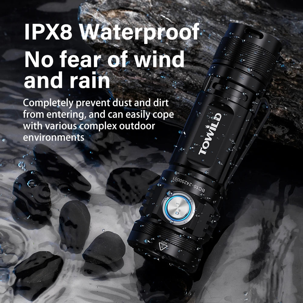 Aventury Oplaadbare LED Zaklamp 4000 Lumen – IPX8 Waterdicht