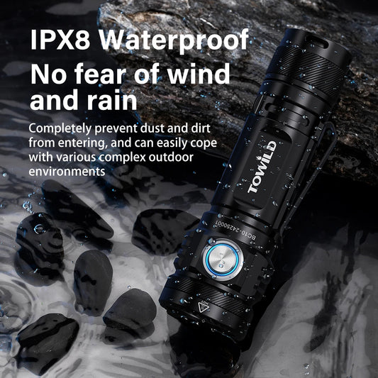 Aventury Oplaadbare LED Zaklamp 4000 Lumen – IPX8 Waterdicht