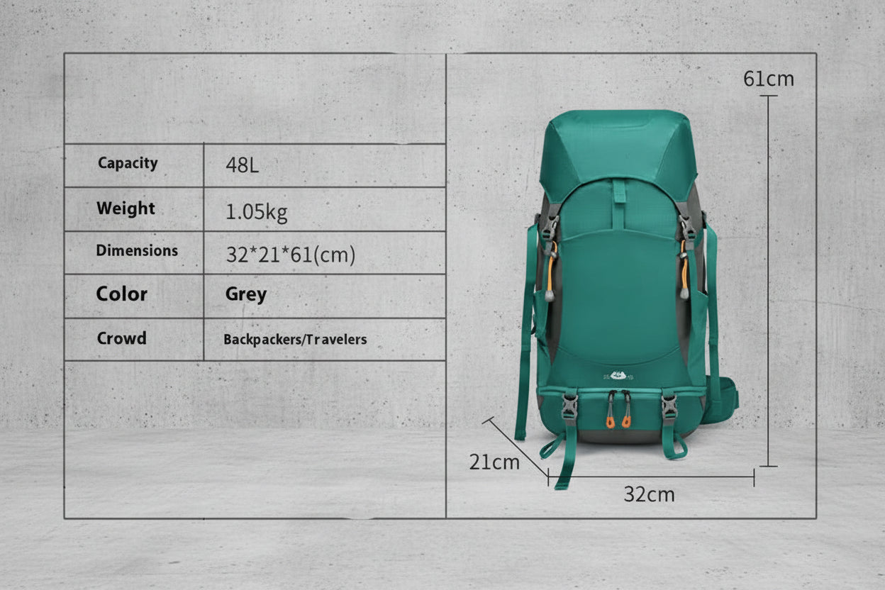 Backpack 48L - Lichtgewicht Waterdicht