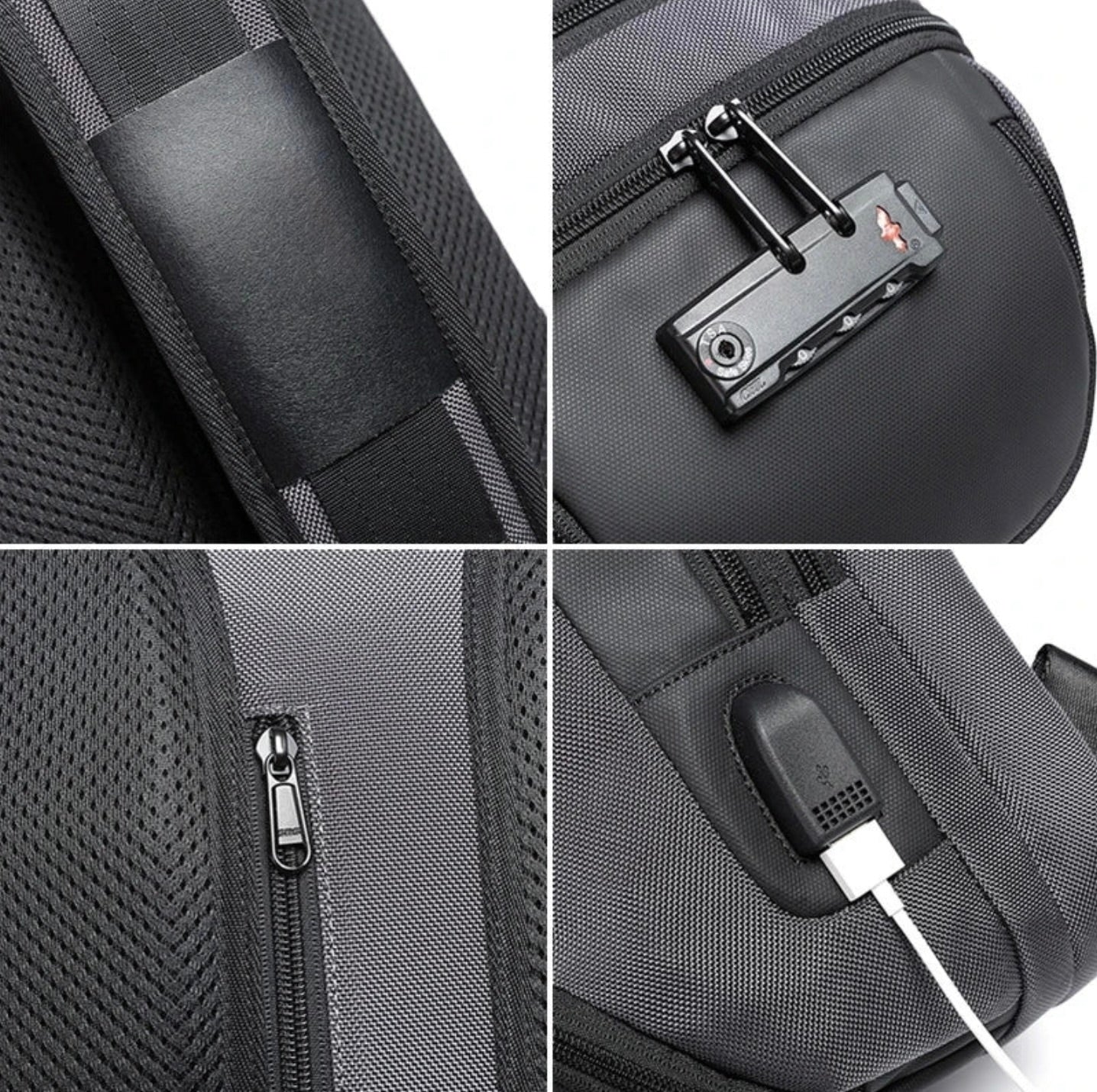 Crossbody Sport Rugzak met Anti-Diefstal Slot