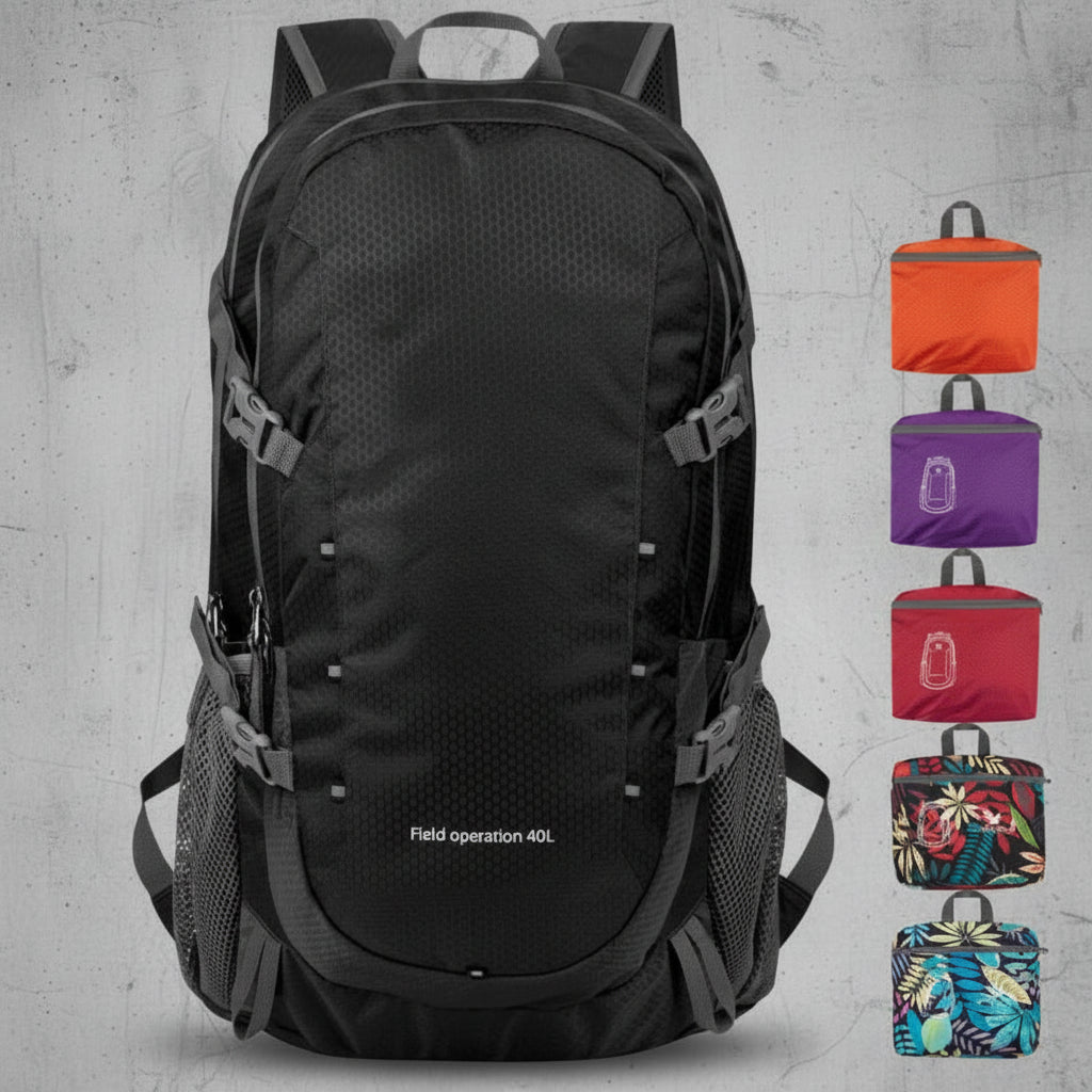 40L opvouwbare hiking rugzak – waterdicht en lichtgewicht