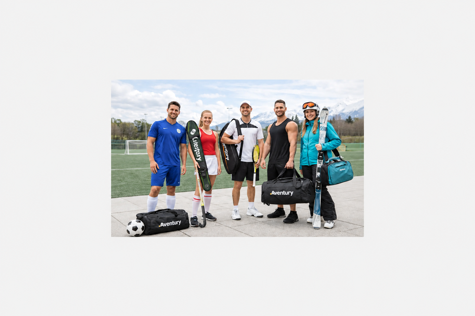 Sporttassen-voetballen-basketballen-tennissen 