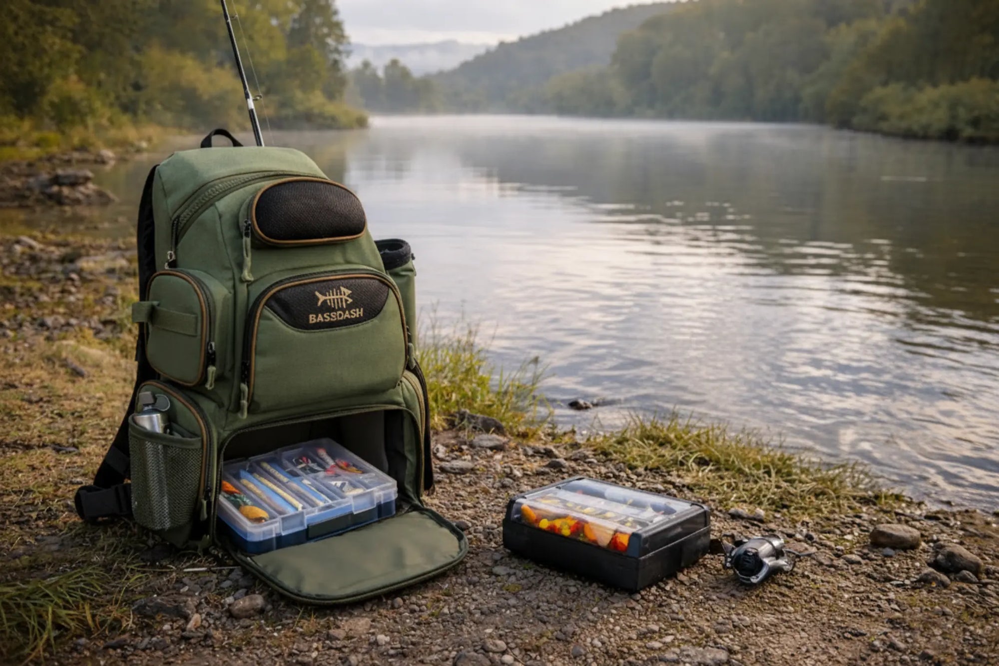 Vis rugzak met slimme vakindeling voor sport vissers