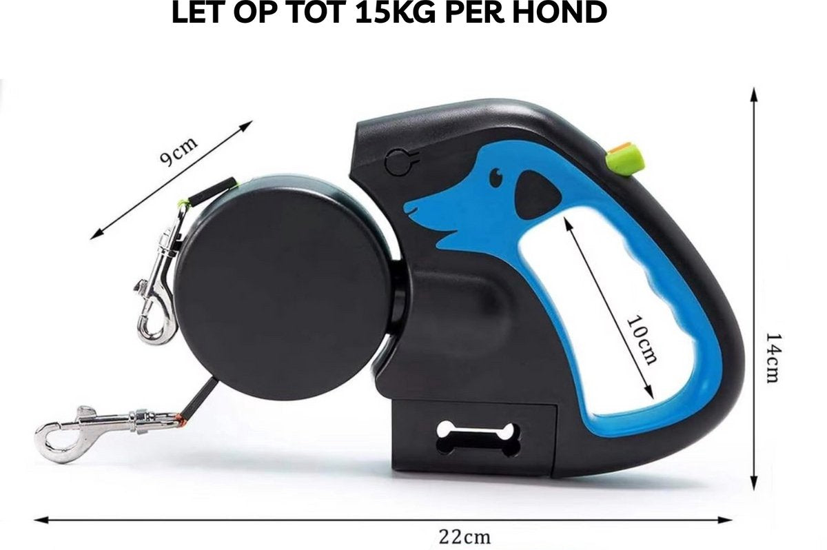 Dubbele Hondenriem voor Twee Honden - Geen Knopen - Volledige Controle