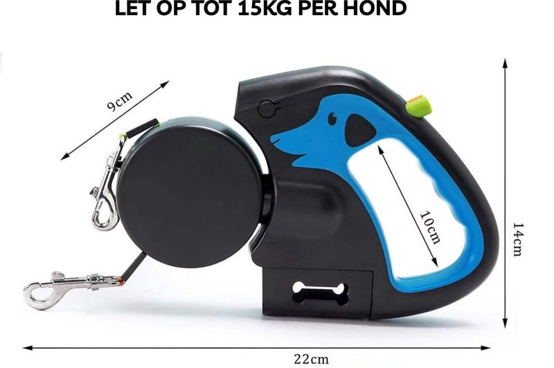 Dubbele Hondenriem voor Twee Honden - Geen Knopen - Volledige Controle