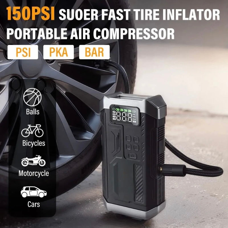 Jumpstarter 5000A 4-in-1 - Auto Starten, Compressor & Powerbank