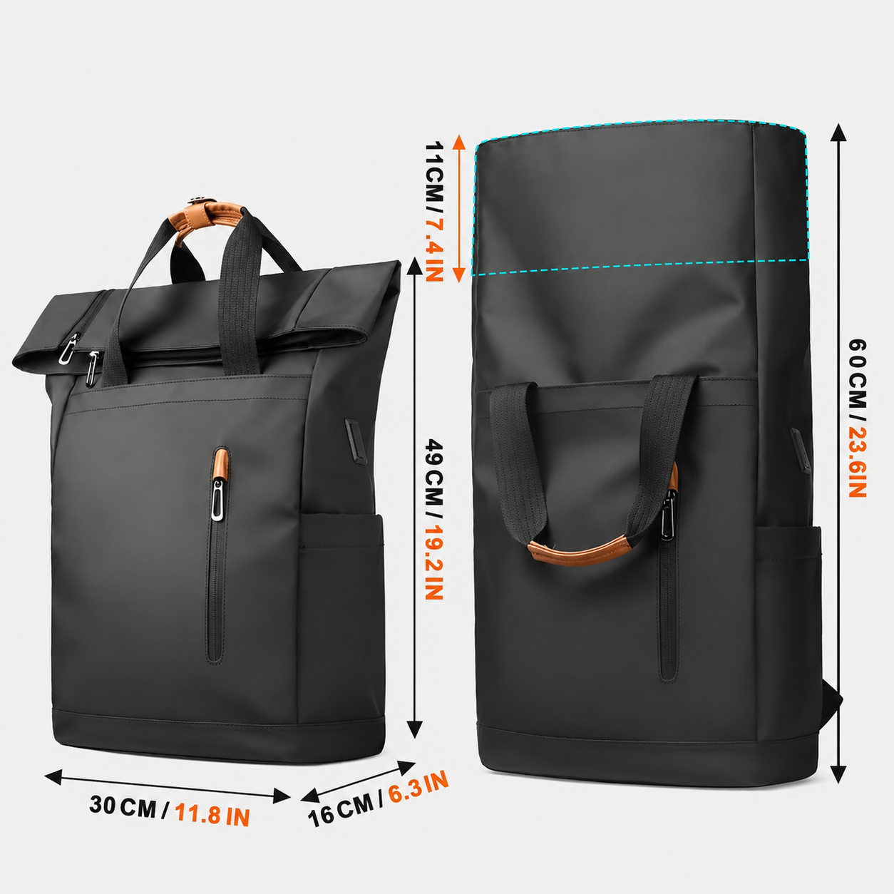 Rolltop Rugzak - Laptop 15.6 inch - Waterdicht - Travel