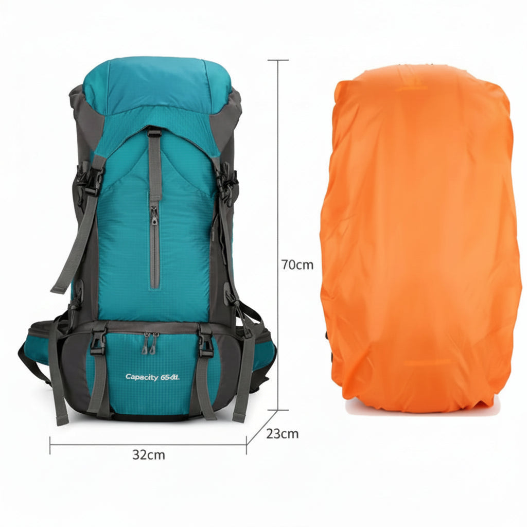 Aventury Backpack 70L met waterdichte regenhoes – bescherming tegen regen en vocht
