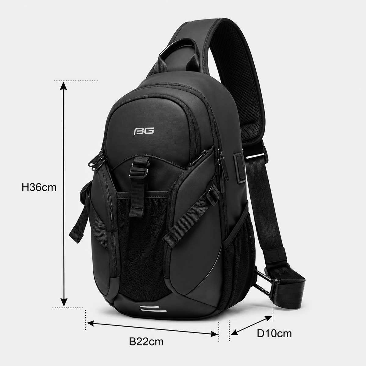 Crossbody Sport+ Rugzak - Waterafstotend - USB Oplaadpoort