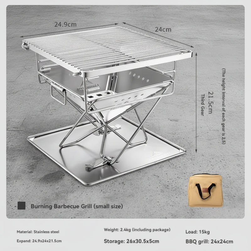 Opvouwbare BBQ Grill - Firepit - RVS