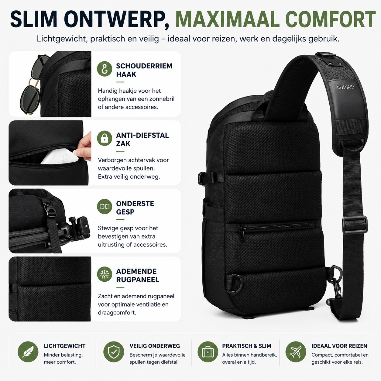 Crossbody Luxe Tas – Compact – Waterdicht – Stijlvol