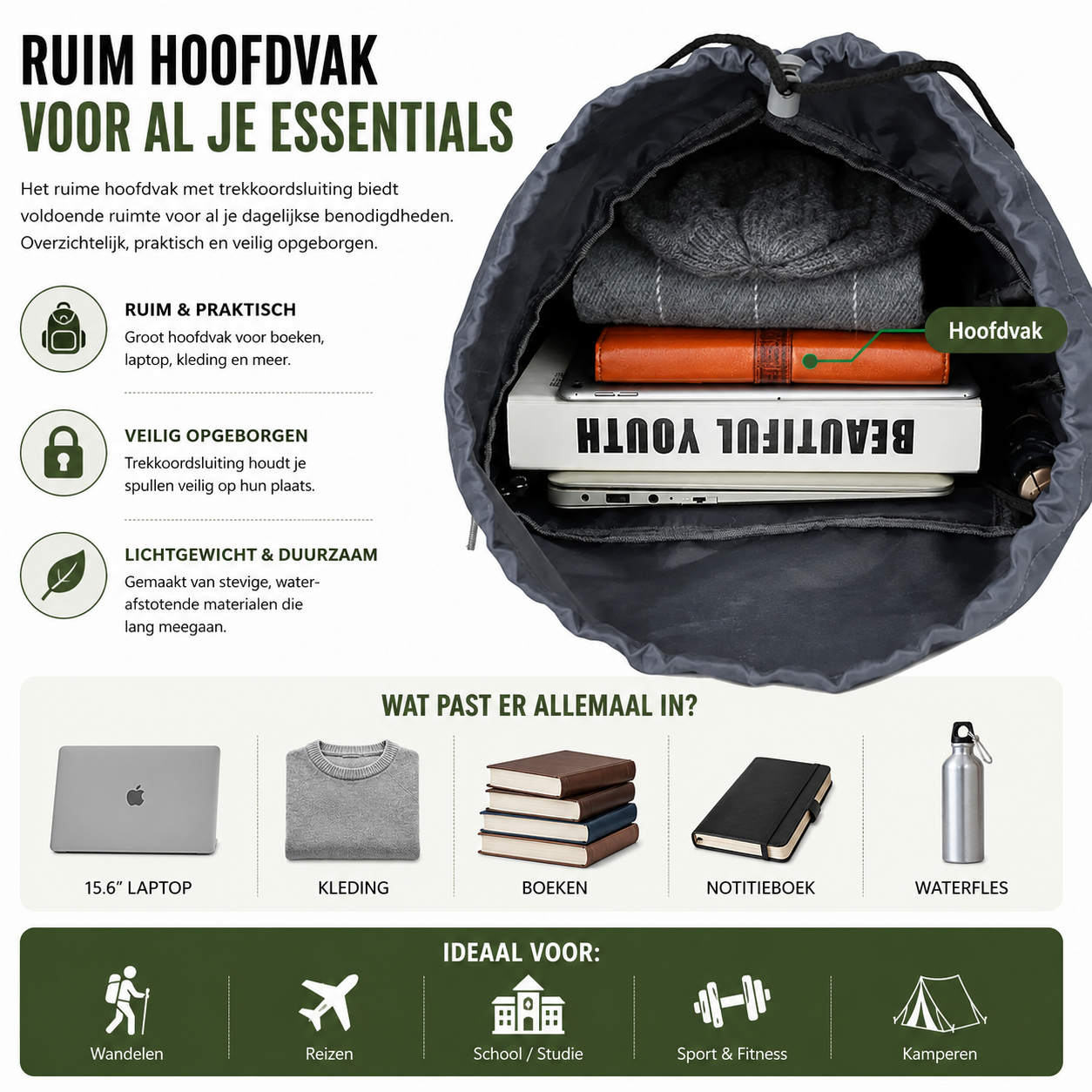 Backpack 75L Outdoor - Lichtgewicht - Waterdicht