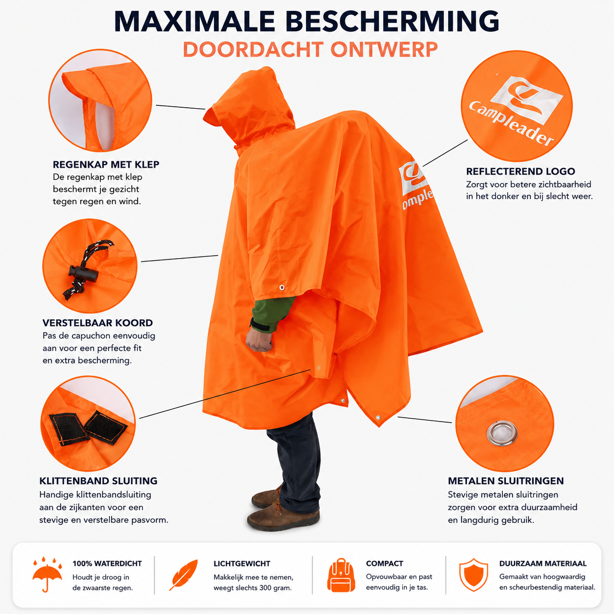 Aventury 3-in-1 Regenponcho - Regenjas - Schuiltent