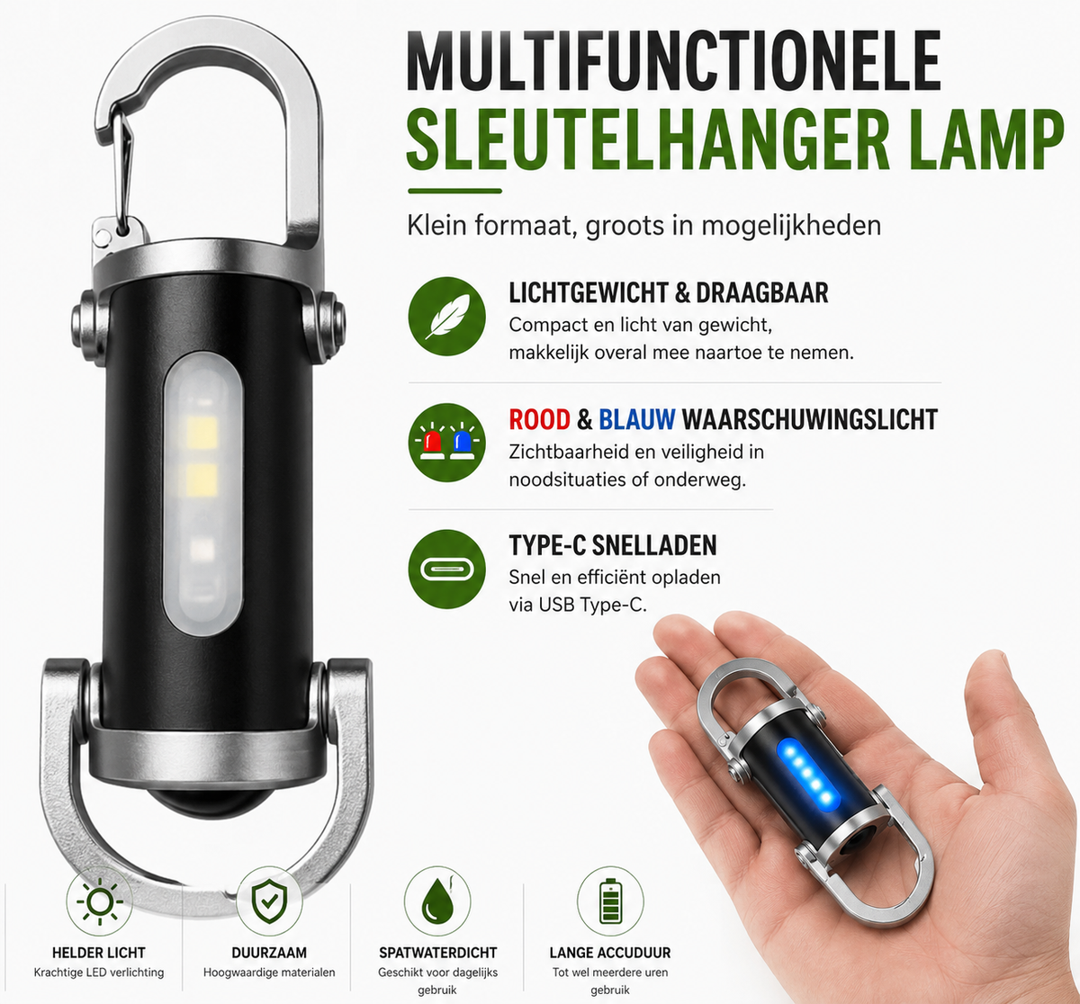 Aventury Mini LED Sleutelhanger Zaklamp