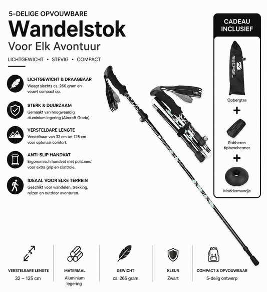 Opvouwbare Wandelstokken - Aluminium - Lichtgewicht