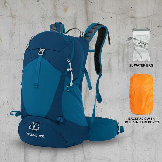 Backpack 35L met Waterzak 2L en Regenhoes