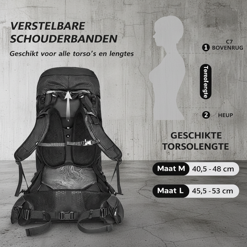 Trekking Rugzak 70L - Backpack - maximale ondersteuning M/L