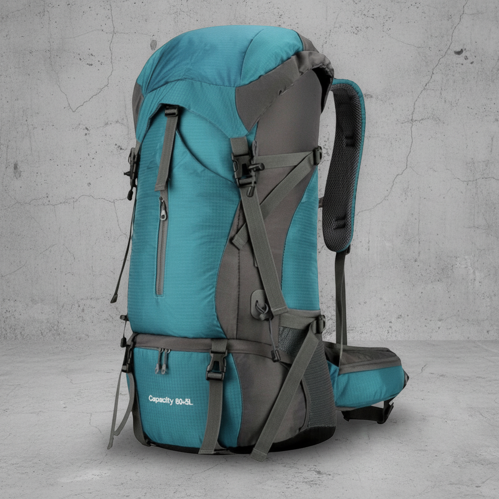 Blauwe Aventury Backpack 70L – lichtgewicht backpack geschikt voor reizen en kamperen