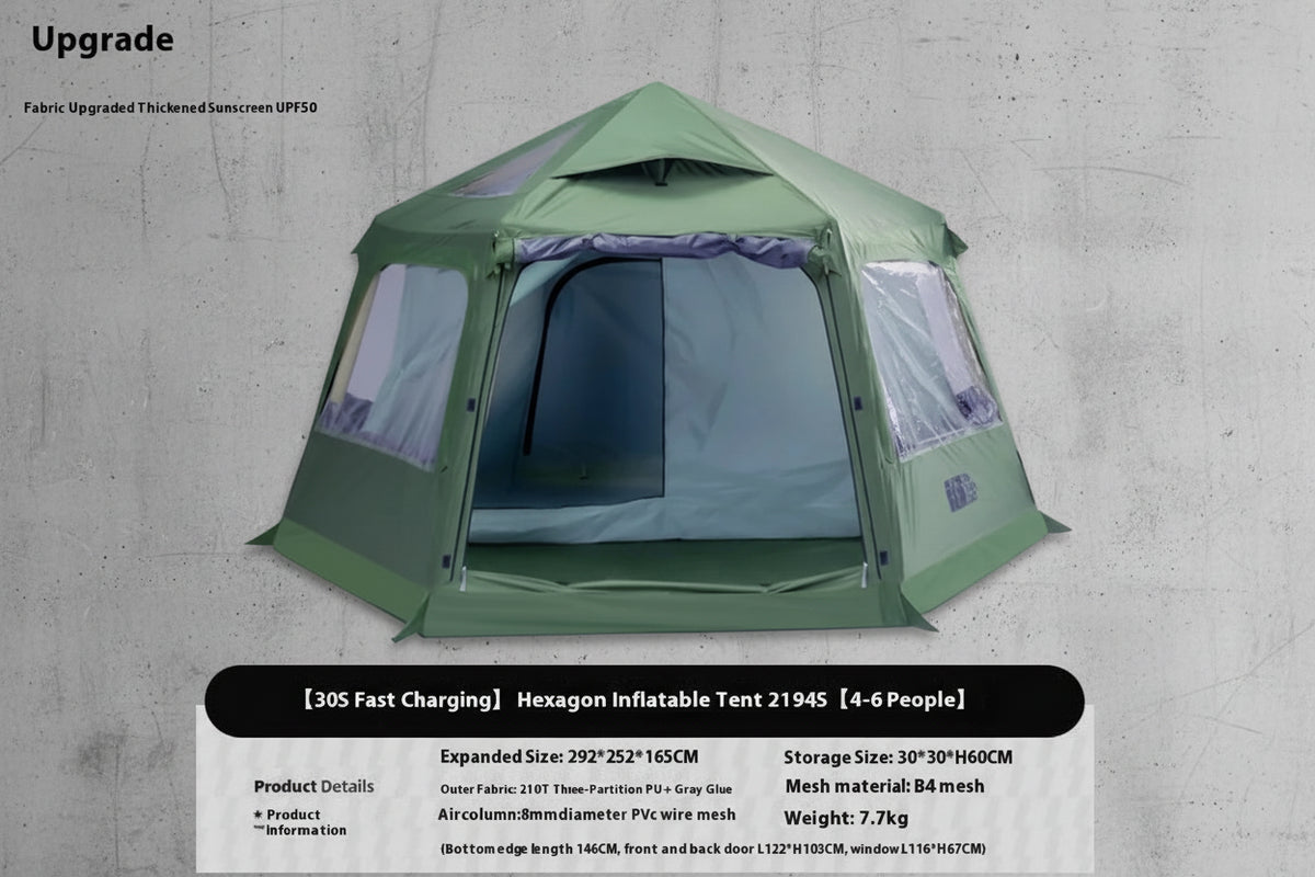 Opblaasbare Camping Tent 4-6 Personen - Waterdicht