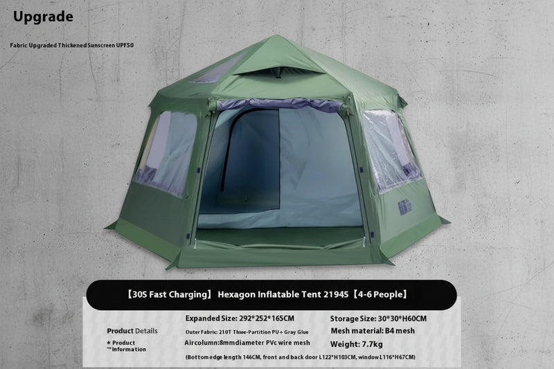 Opblaasbare Camping Tent 4-6 Personen - Waterdicht
