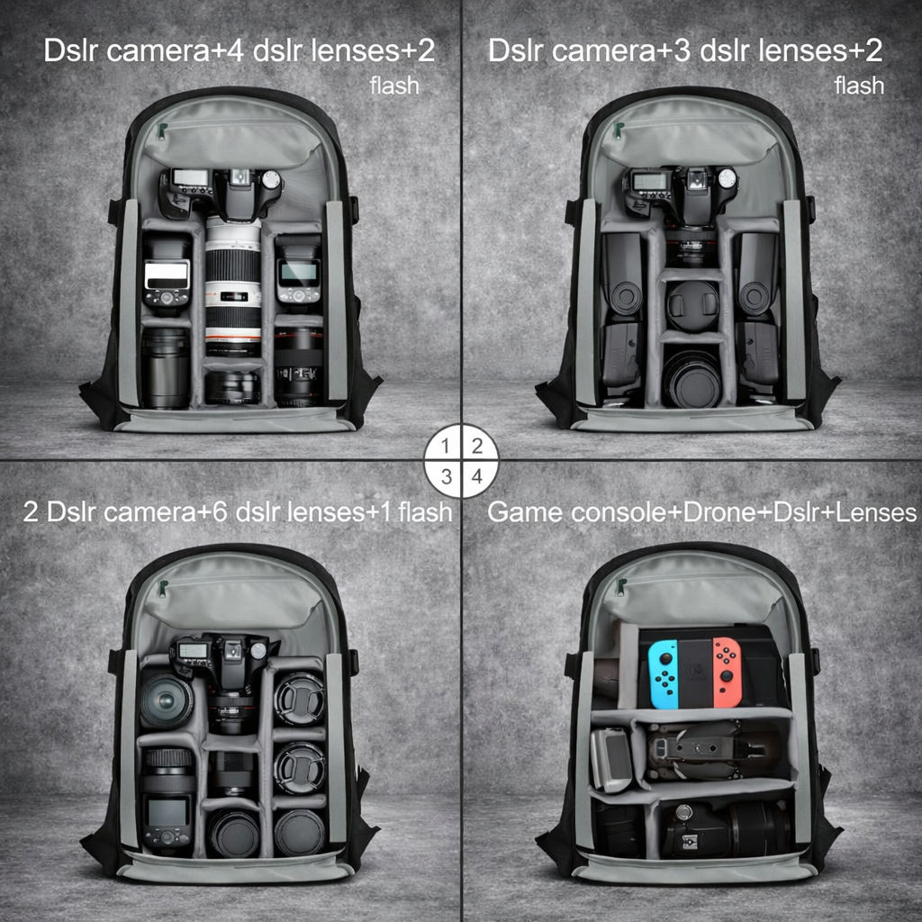 Camera Rugzak DSLR met Laptopvak 15.6 Inch – Waterdichte Foto tas met Statiefhouder