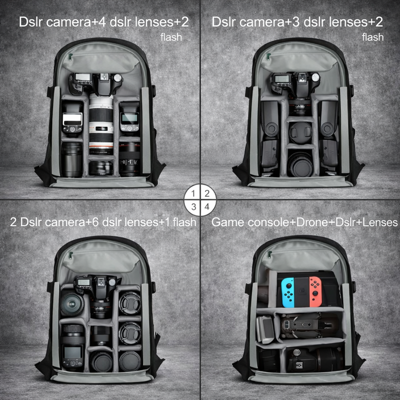 Camera Rugzak DSLR met Laptopvak 15.6 Inch – Waterdichte Foto tas met Statiefhouder