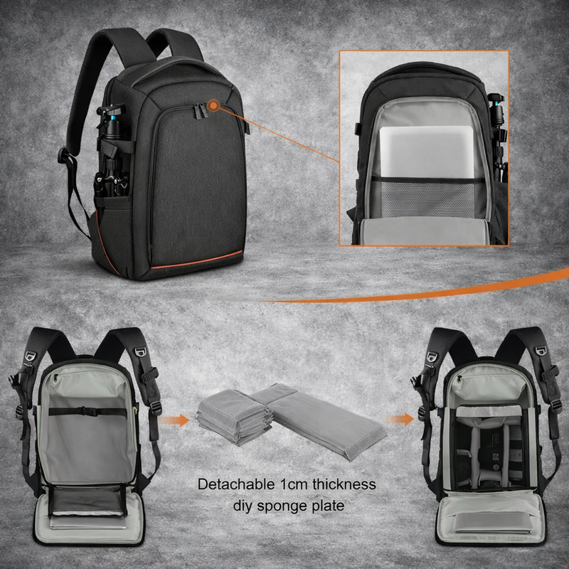 Camera Rugzak DSLR met Laptopvak 15.6 Inch – Waterdichte Foto tas met Statiefhouder