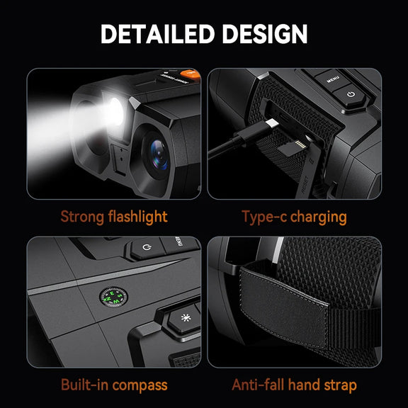 Detail van nachtkijker met eenvoudige bediening en robuust ontwerp