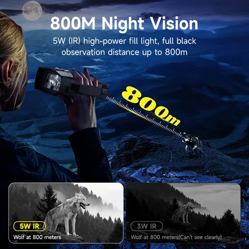 Night Vision Pro+ – Digitale Nachtkijker – 1080P – Infrarood – Tot 800m Bereik