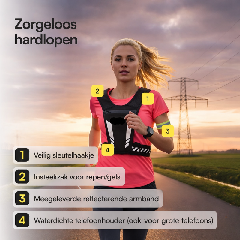 Reflecterend Hardloopvest met Telefoonhouder