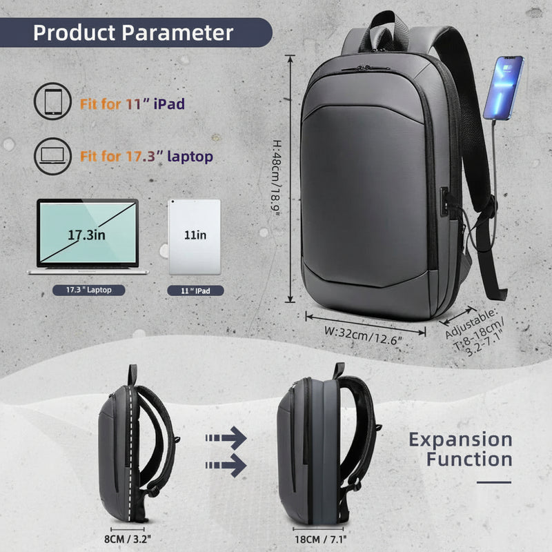 Laptop Rugzak tot 17 Inch met USB en Anti-Diefstal