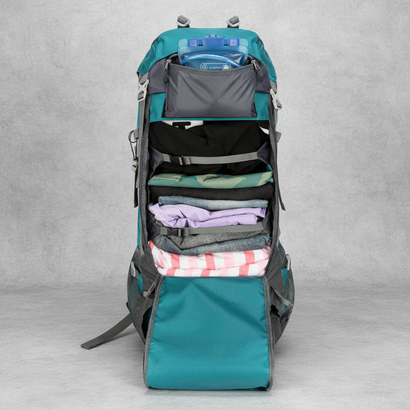 Lichtgewicht 70 liter backpack met frontloader ontwerp voor overzichtelijk inpakken