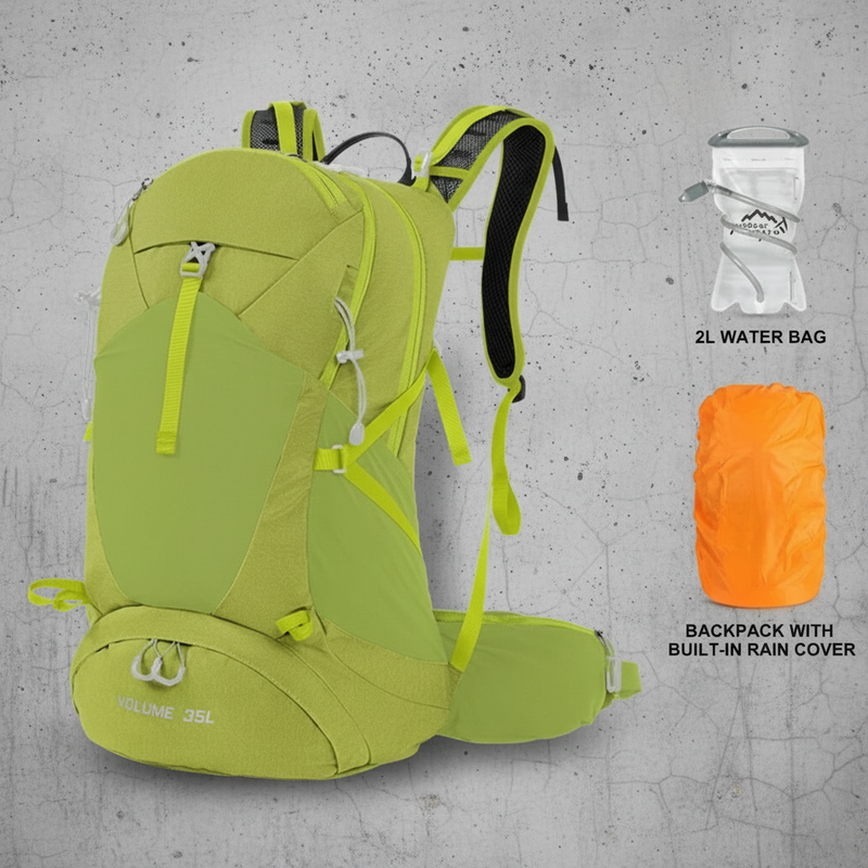 Backpack 35L met Waterzak 2L en Regenhoes
