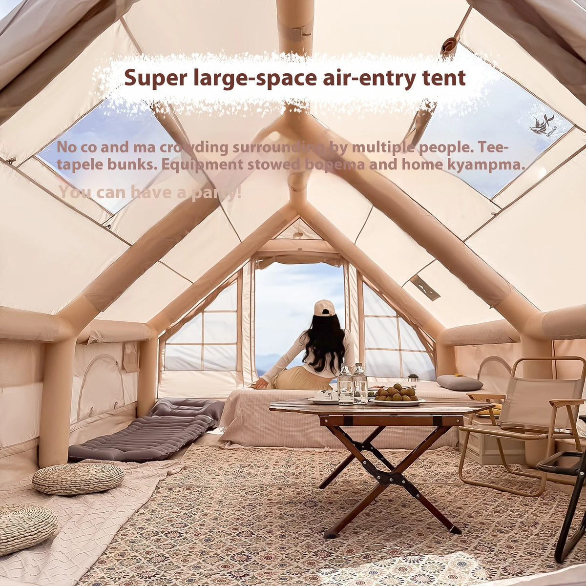Camping Blow Up Tent – Opblaasbare Gezinstent 10–12P