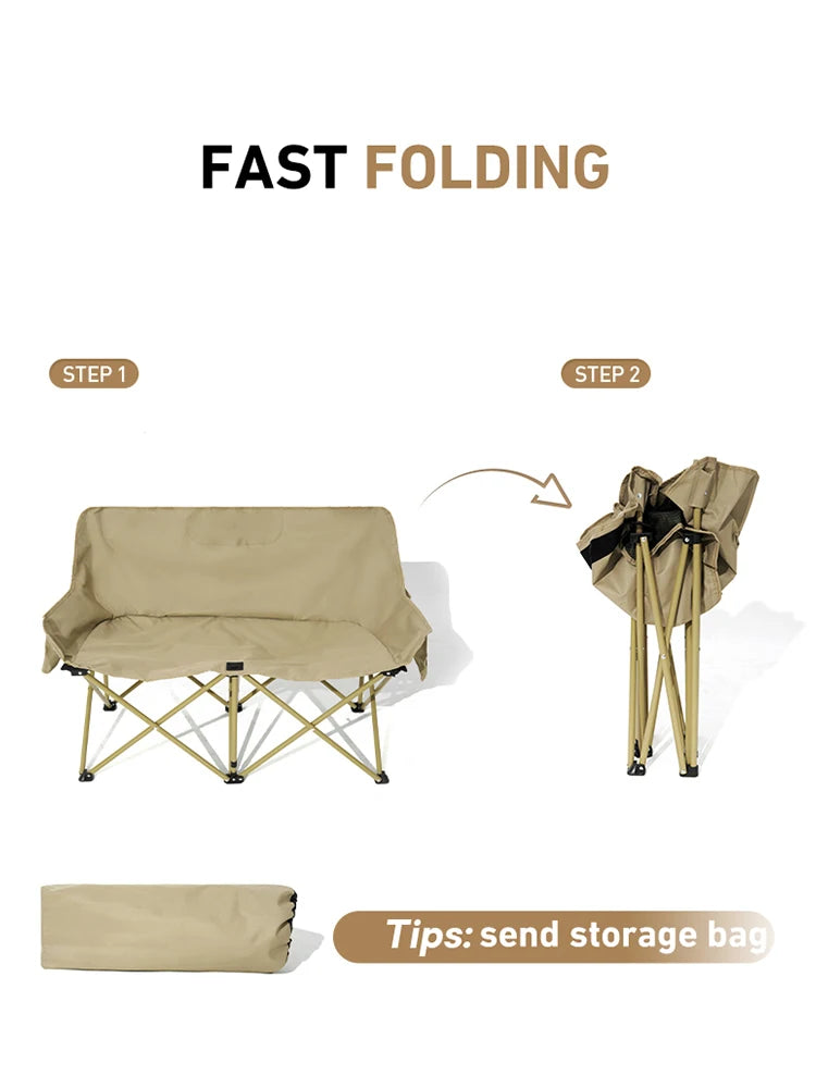 Dubbele Campingstoel 2 Personen - Opvouwbaar & Extra Breed