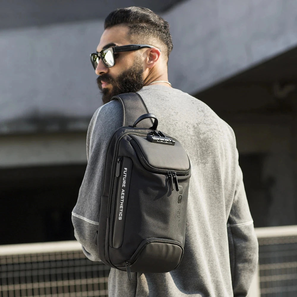 Crossbody Sport Rugzak met Anti-Diefstal Slot