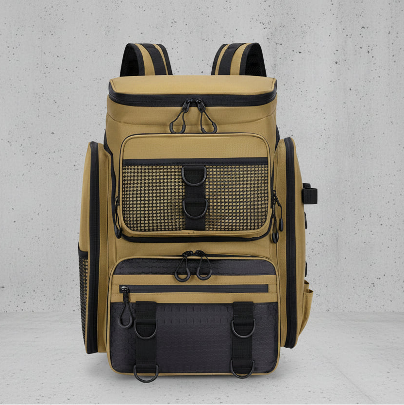 Tactische Visrugzak met Hengelhouders en 16 Vakken