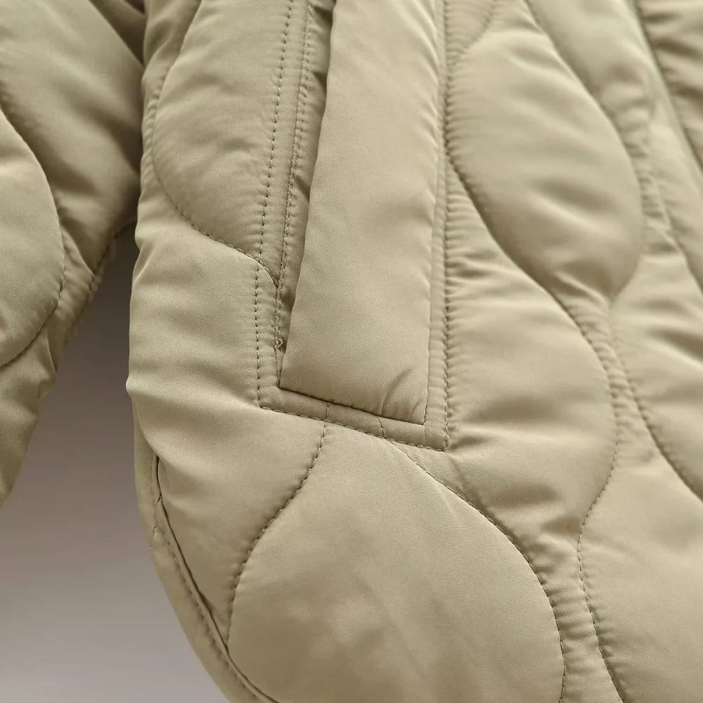 Dames Puffer Jas Gewatteerd Met Capuchon