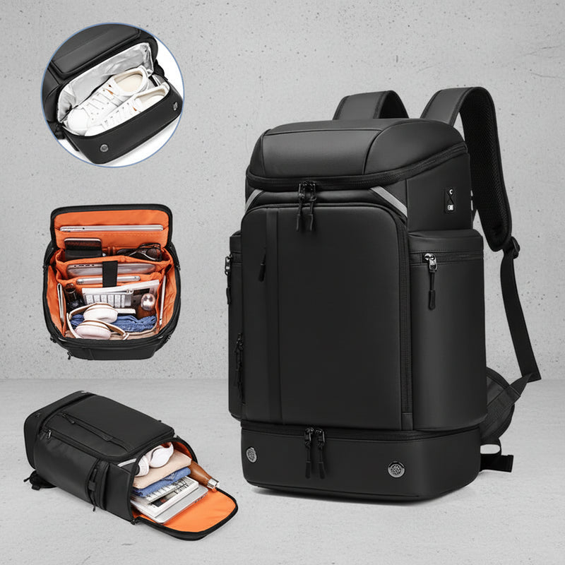 Laptop Rugzak 17 Inch met Schoenvak - Waterdicht - 50L Travel Backpack