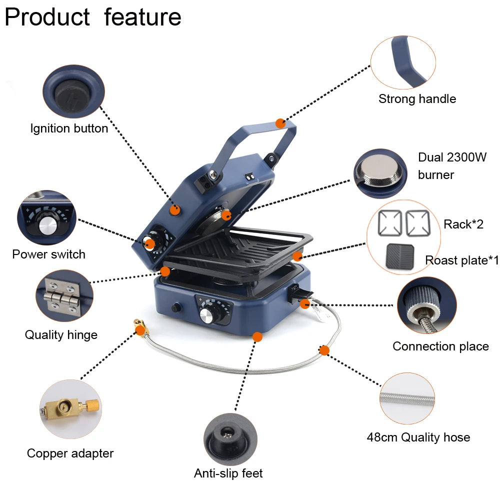Camping Dubbele Gasbrander - Compact - Krachtig