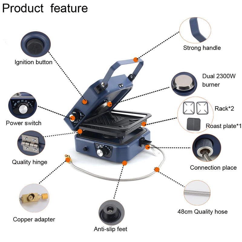 Camping Dubbele Gasbrander - Compact - Krachtig